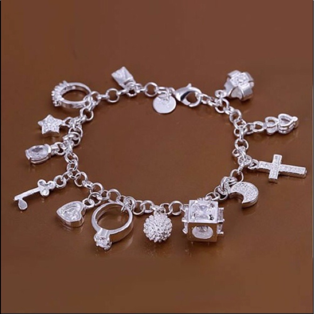 .925 Silver/Pendent Charm Bracelet